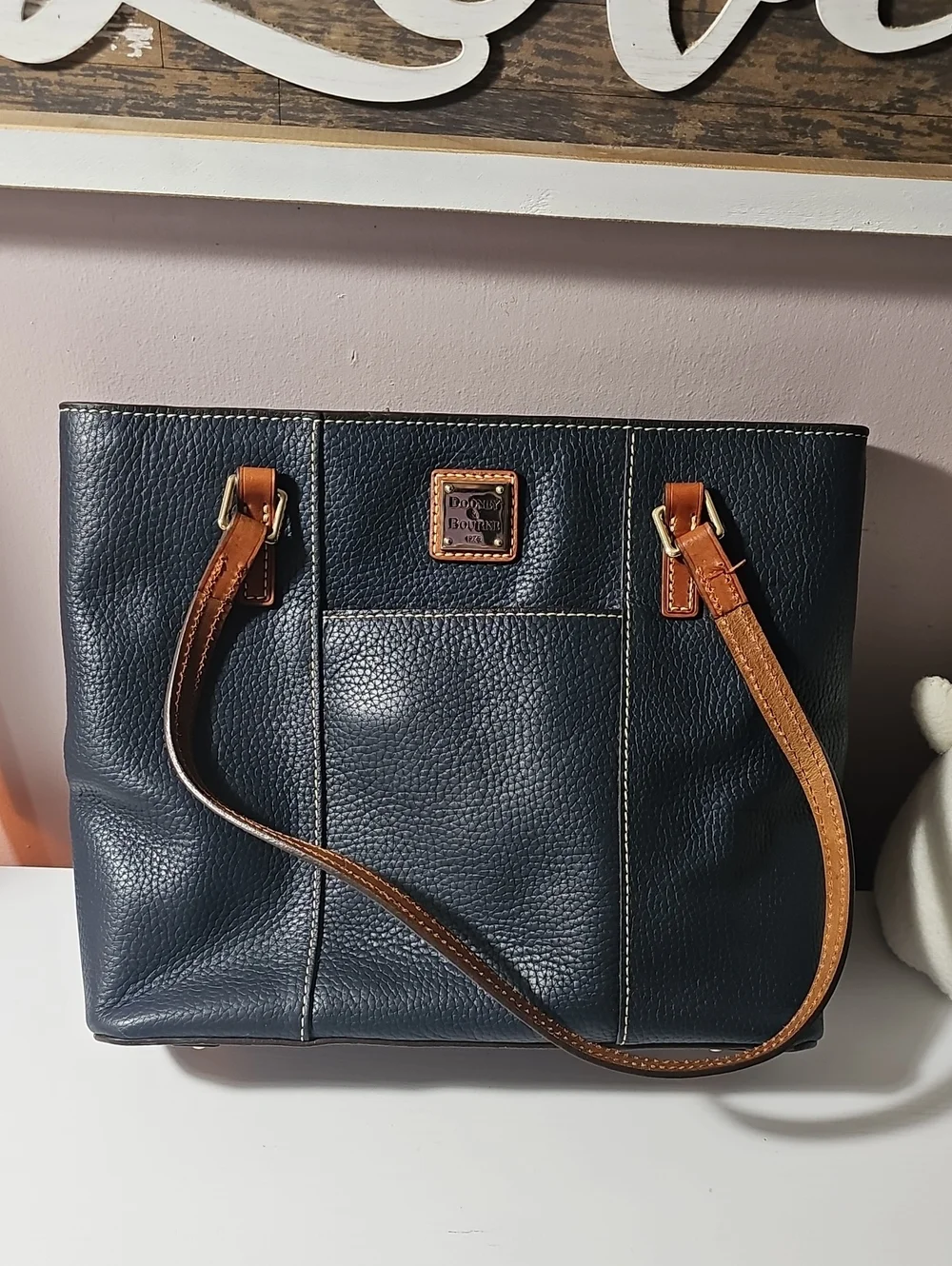 Dooney & Bourke Small Pebble Grain Lexington In Midnight Blue